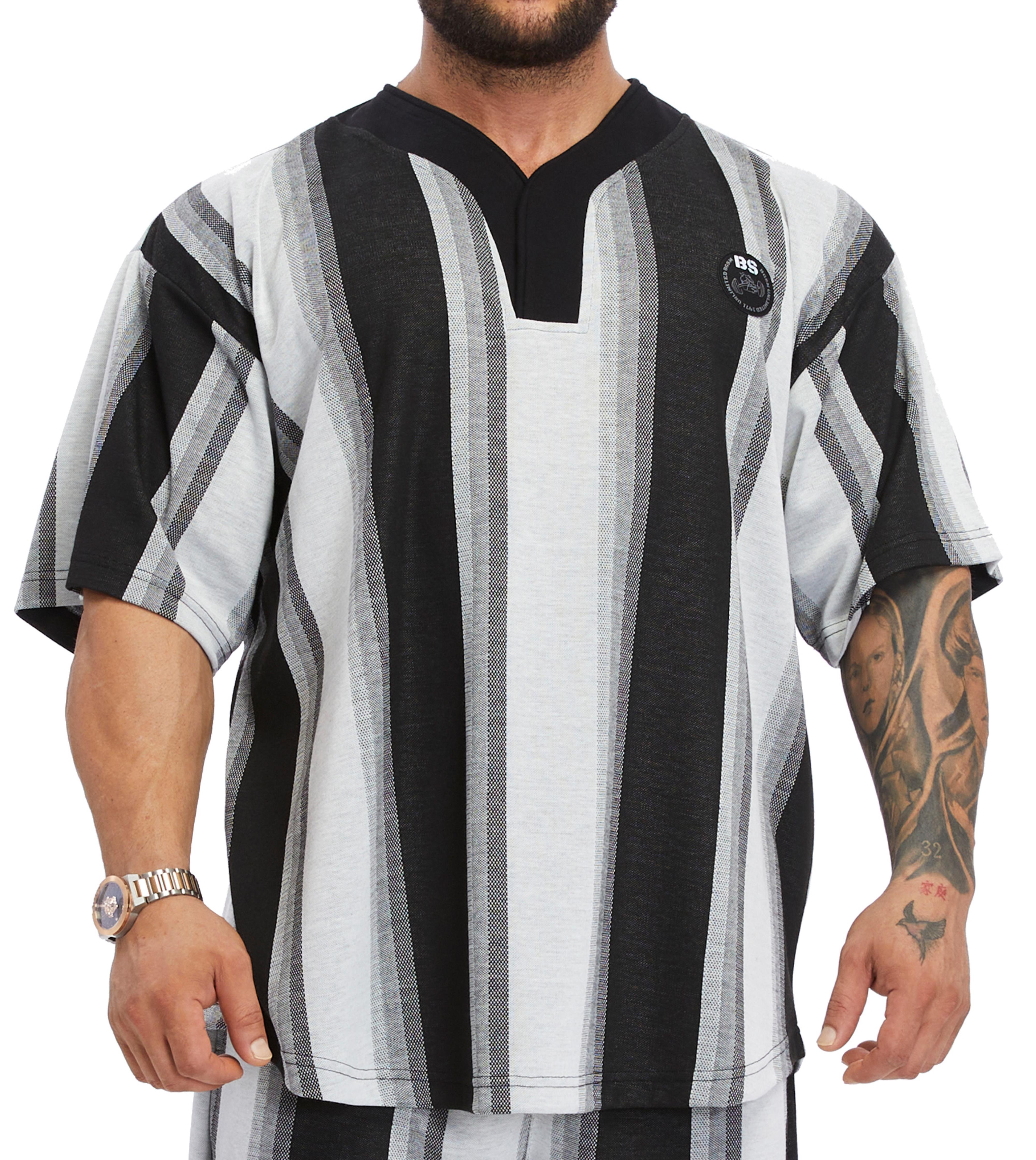 Men's Oversize Striped Rag Top Oldschool T-shirt