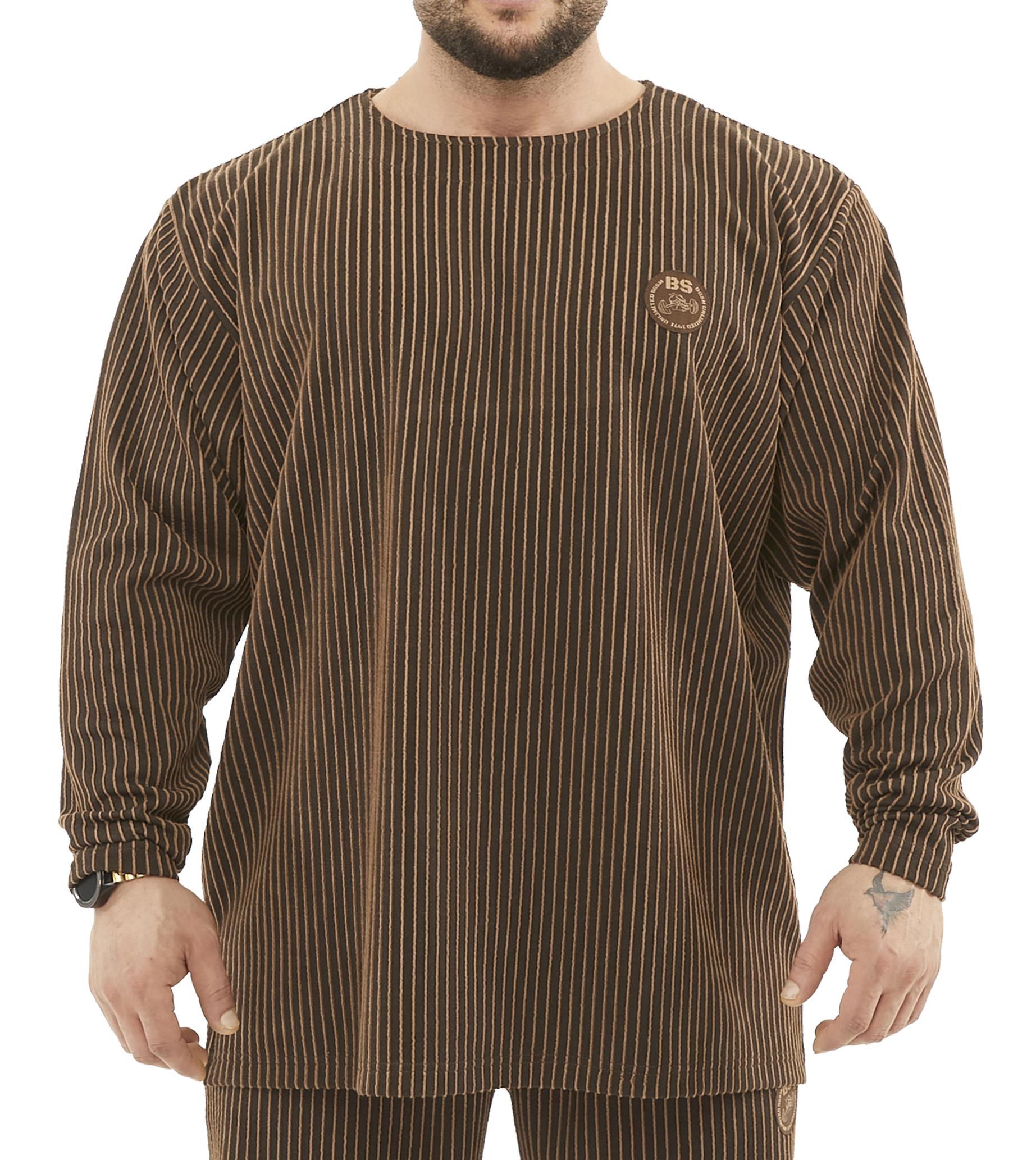 Men's Oversize Striped Winter Sweatshirt