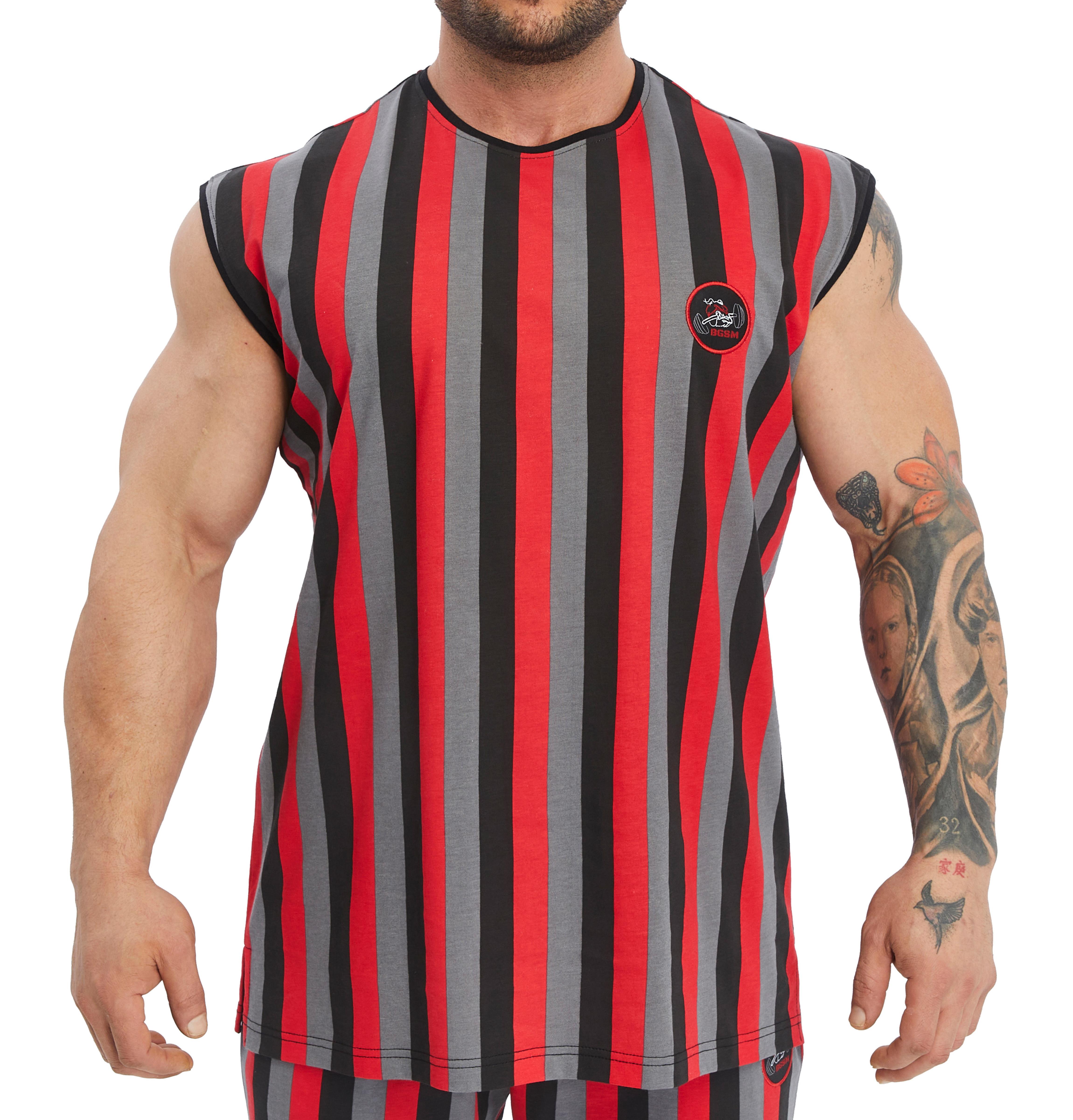 Mens Striped Tank Top Cotton