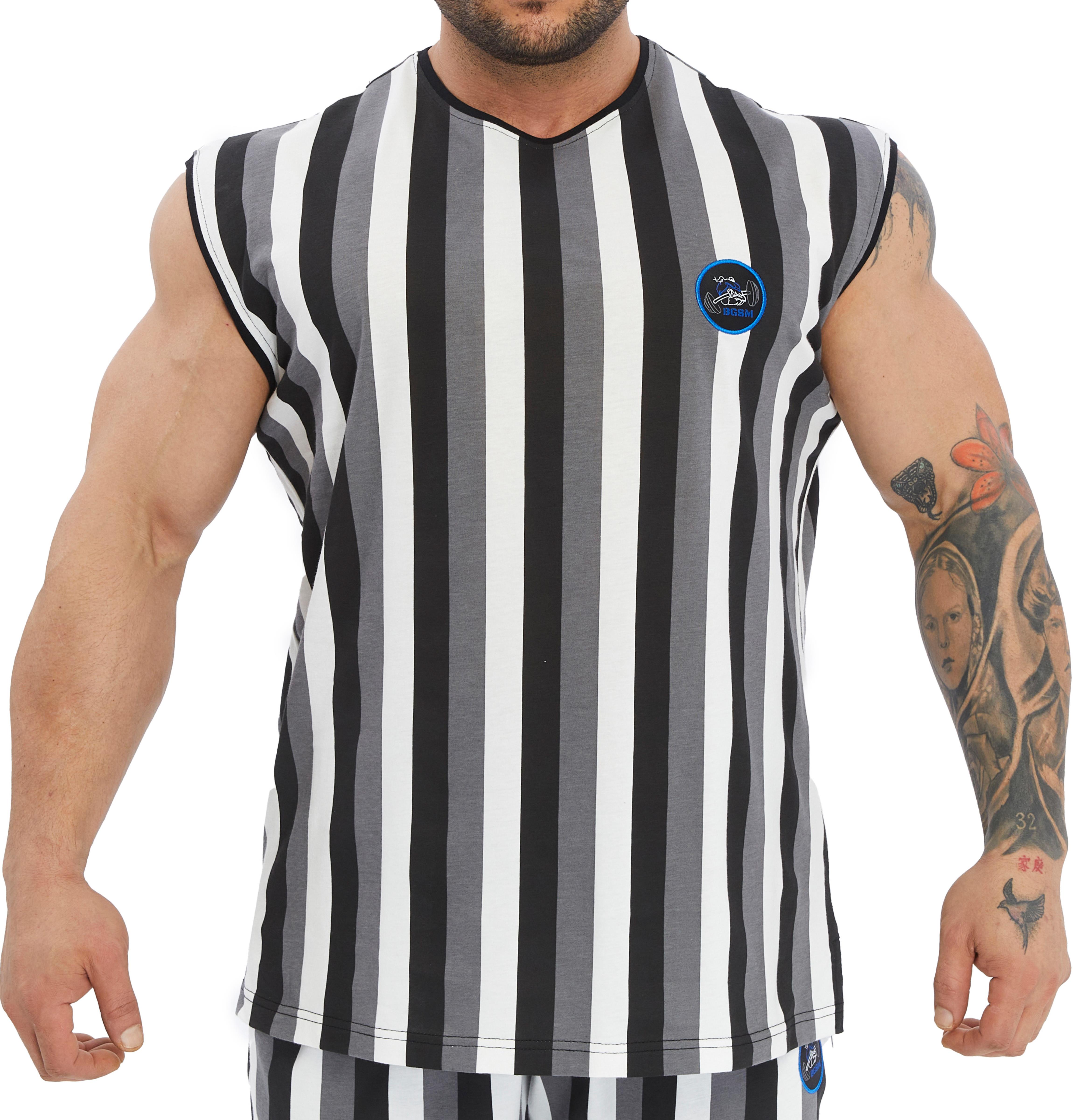 Mens Striped Tank Top Cotton