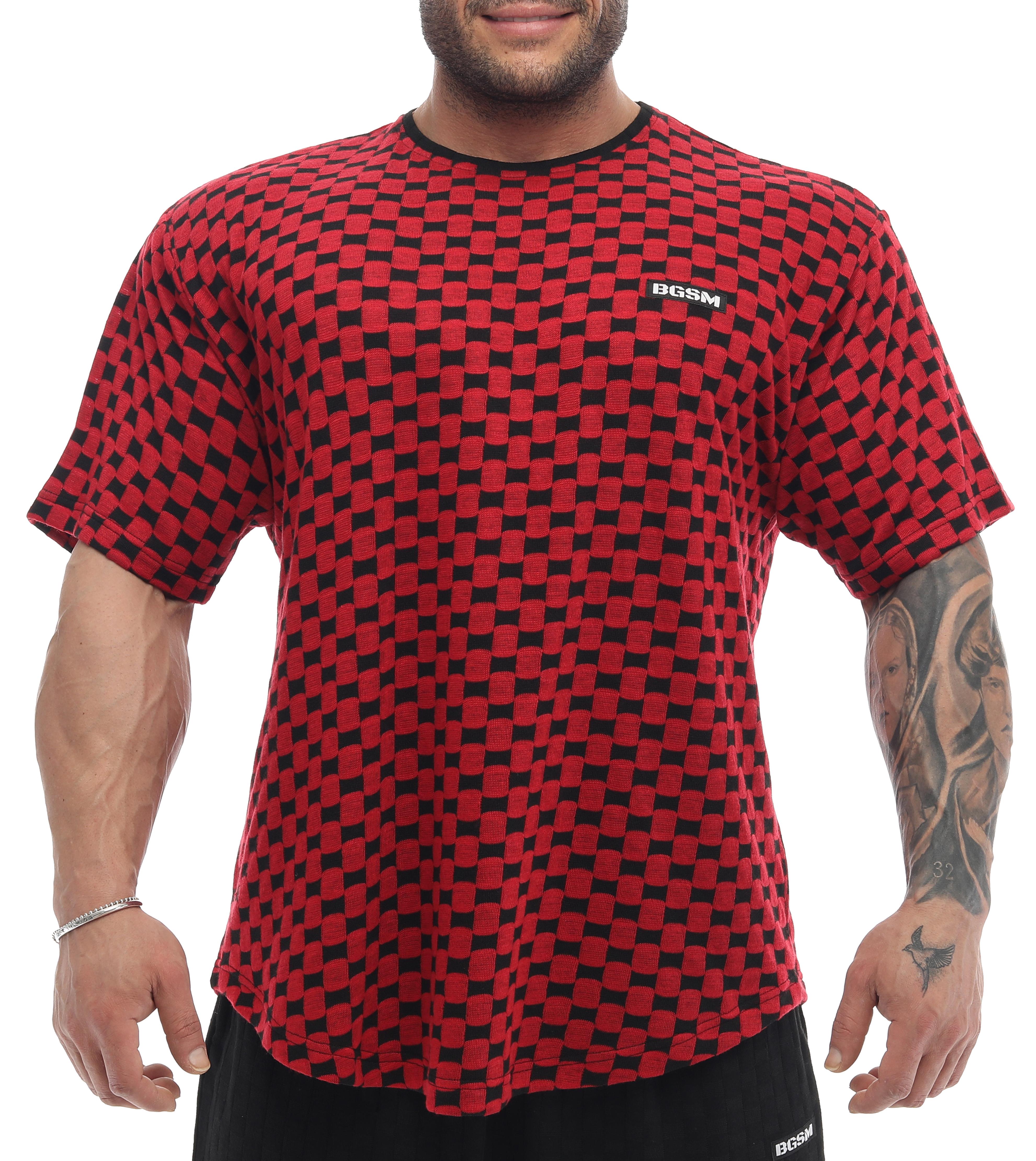 Oversize Plaid Design Rag Top Red