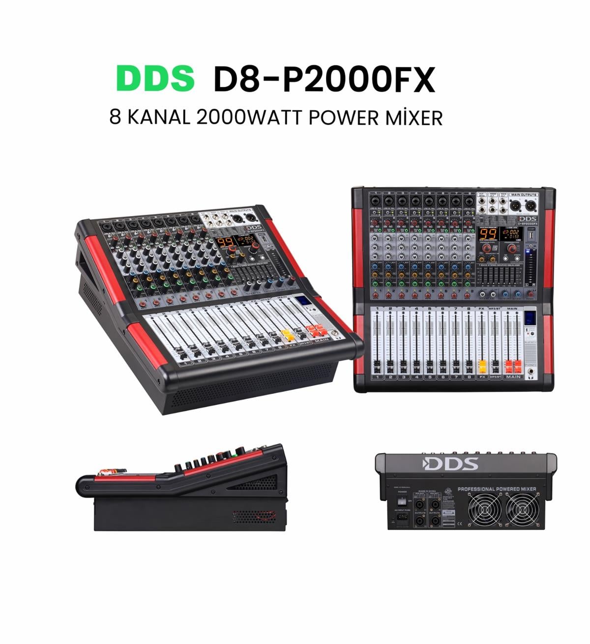 DDS D–8 P2000 FX Power Mixer Amplifier