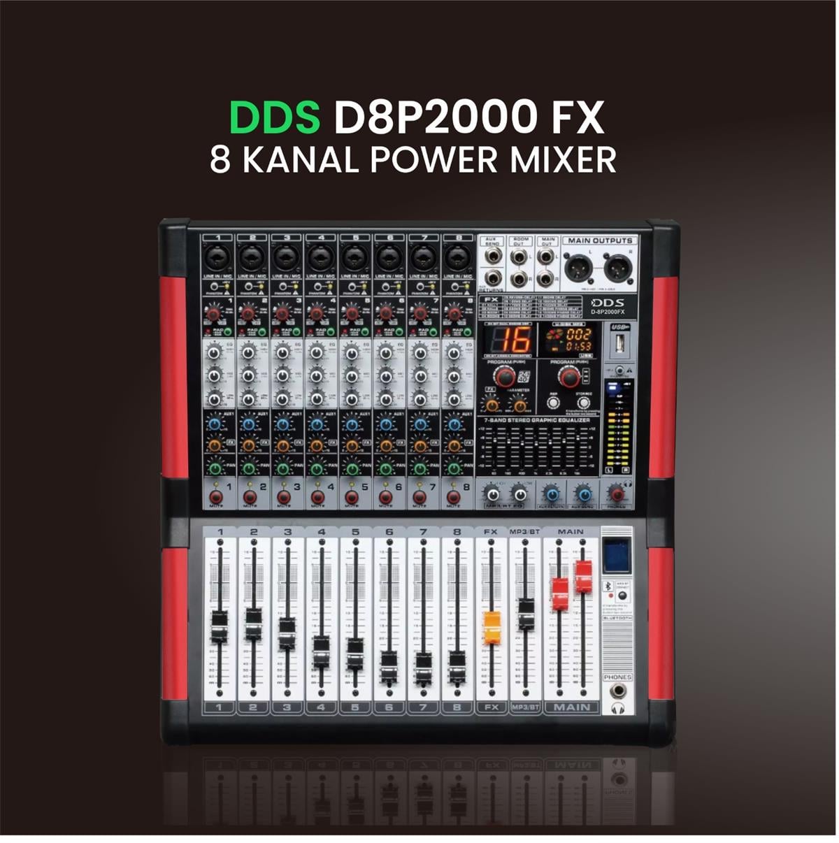 DDS D–8 P2000 FX Power Mixer Amplifier