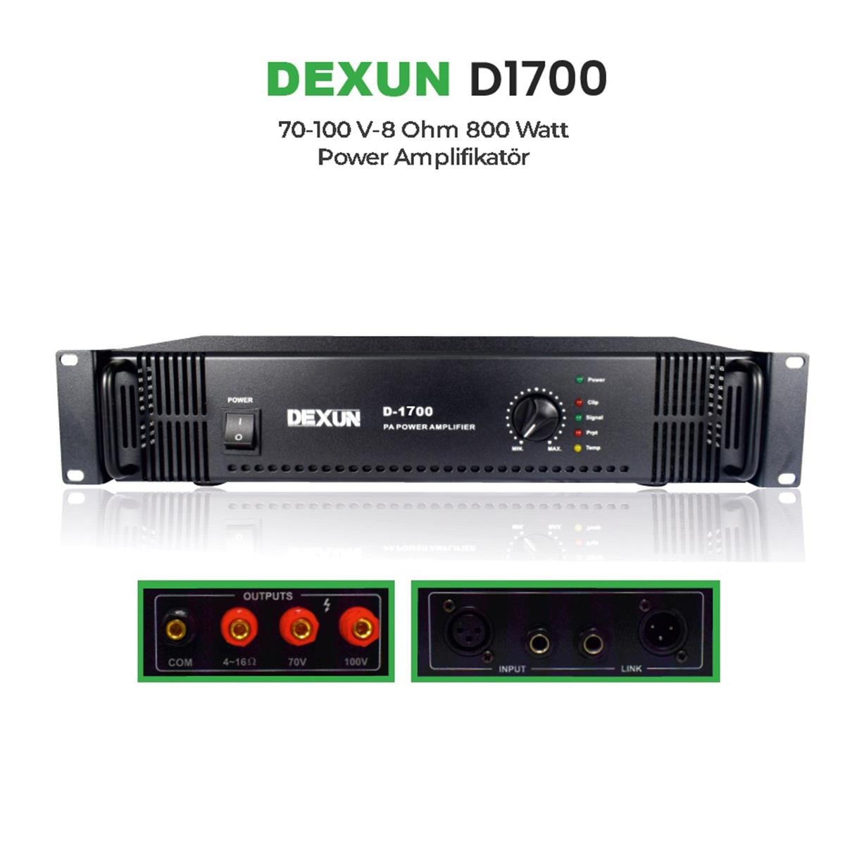 Dexun D-1700 Tek Kanal Power Amplifier