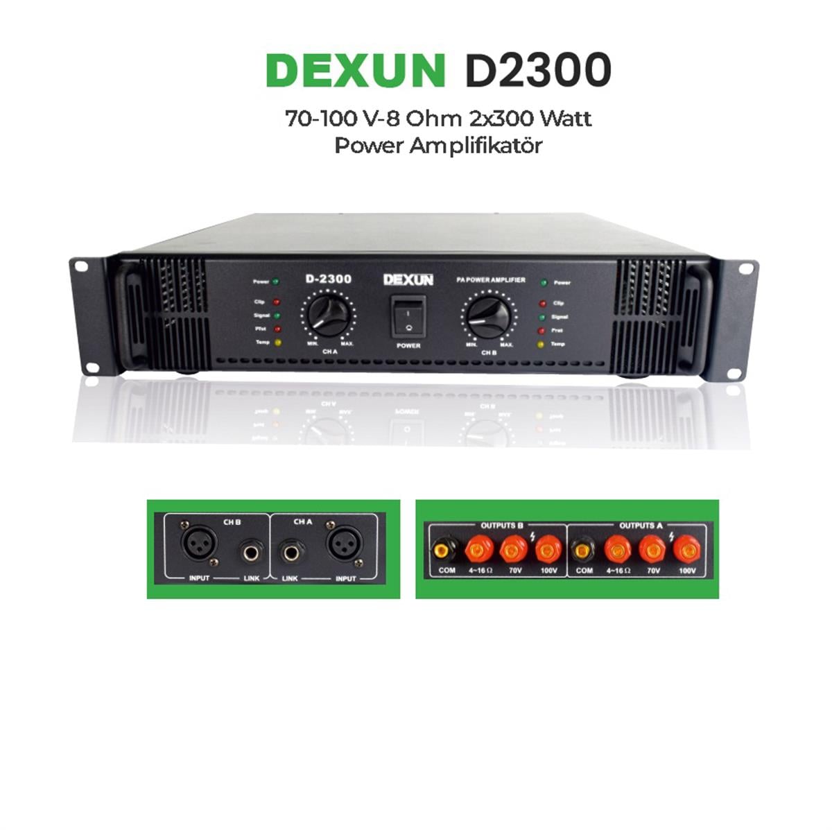Dexun D-2300 Çift Kanal Power Amplifier