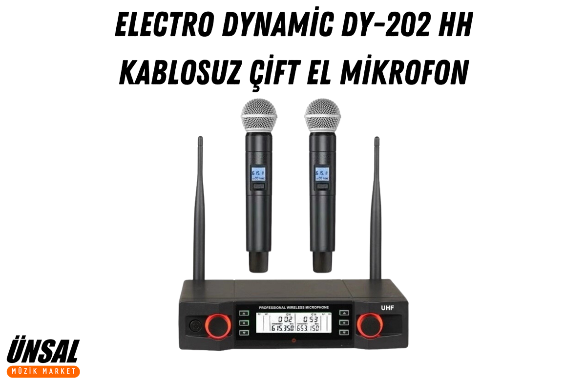 Electro Dynamic DY-202 Kablosuz Çift El Mikrofon