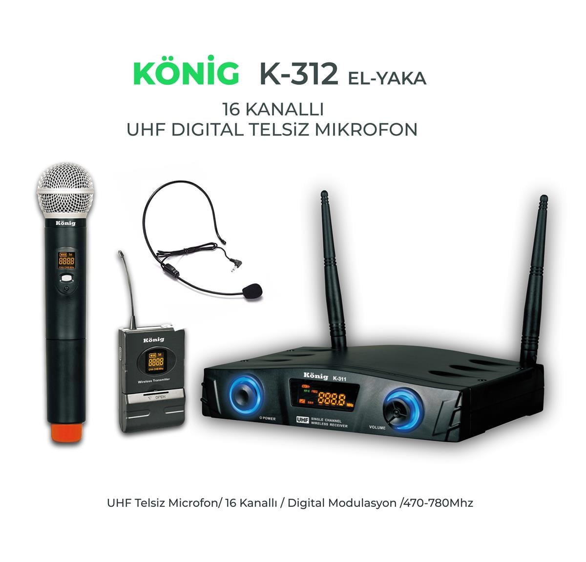 König K–312 EY Telsiz Mikrofon