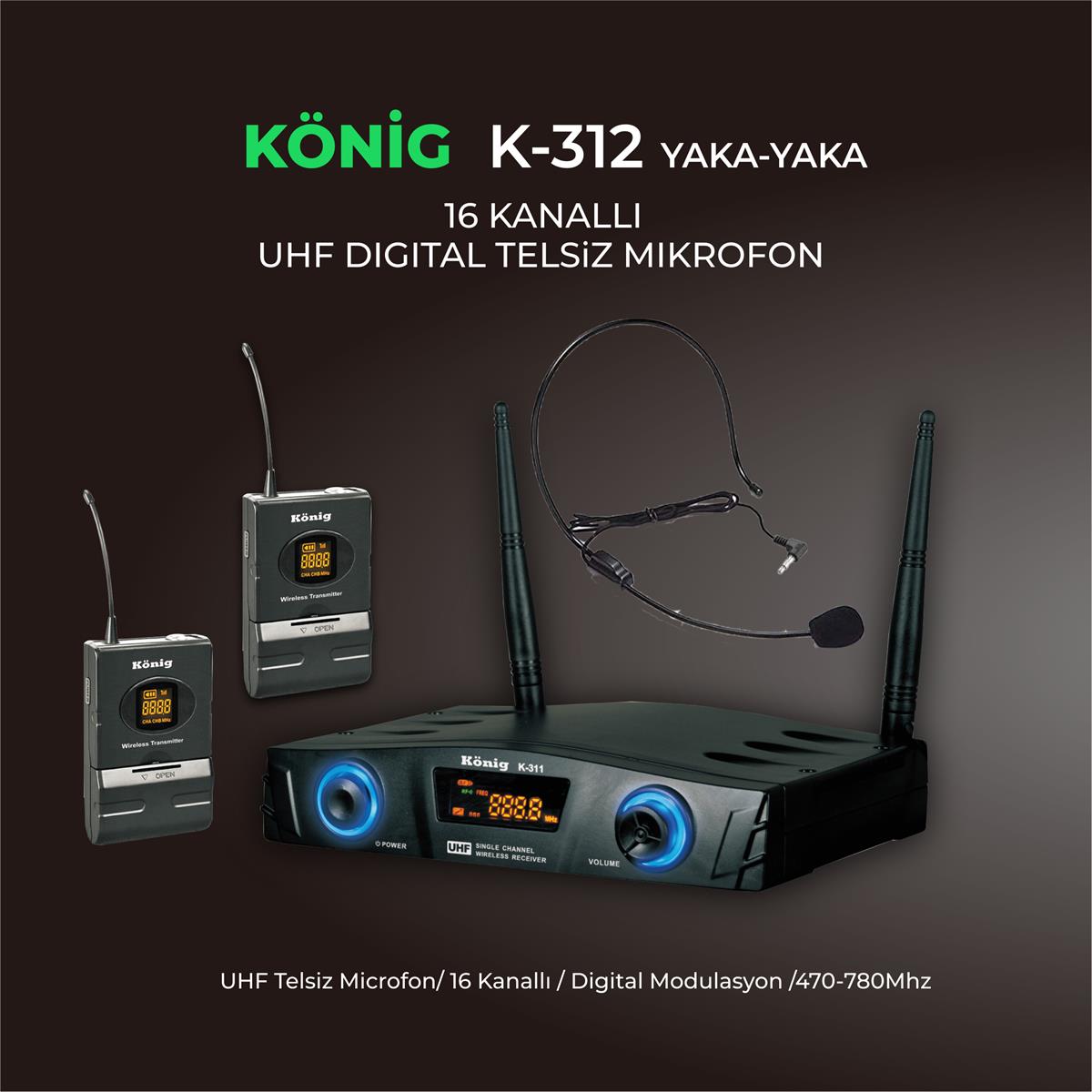König K–312 YY Telsiz Mikrofon