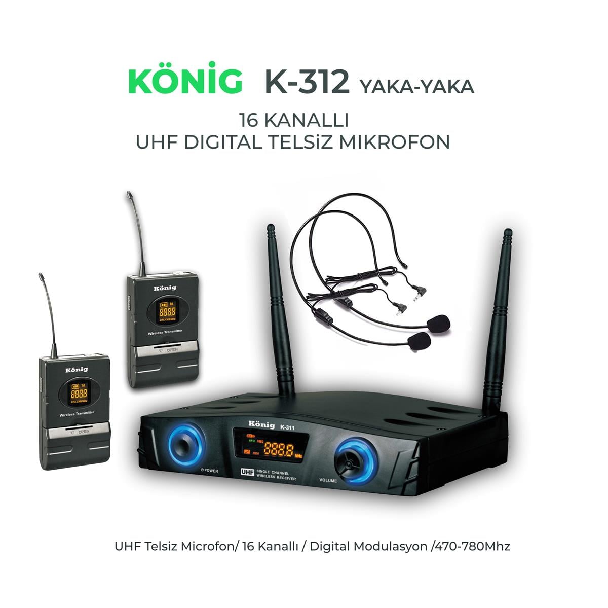 König K–312 YY Telsiz Mikrofon