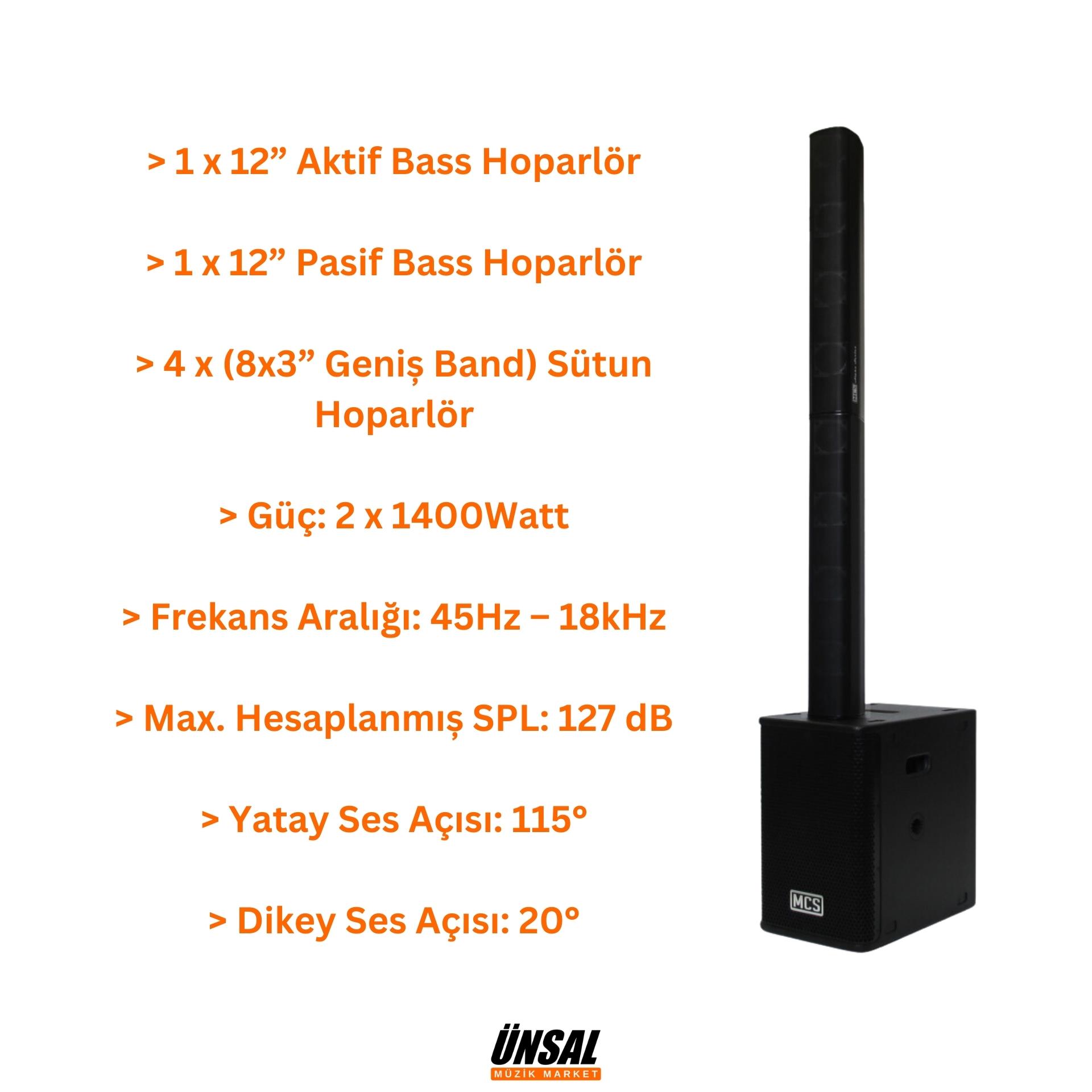 MCS Alpha Sistem 2 Aktif Hoparlör Seti