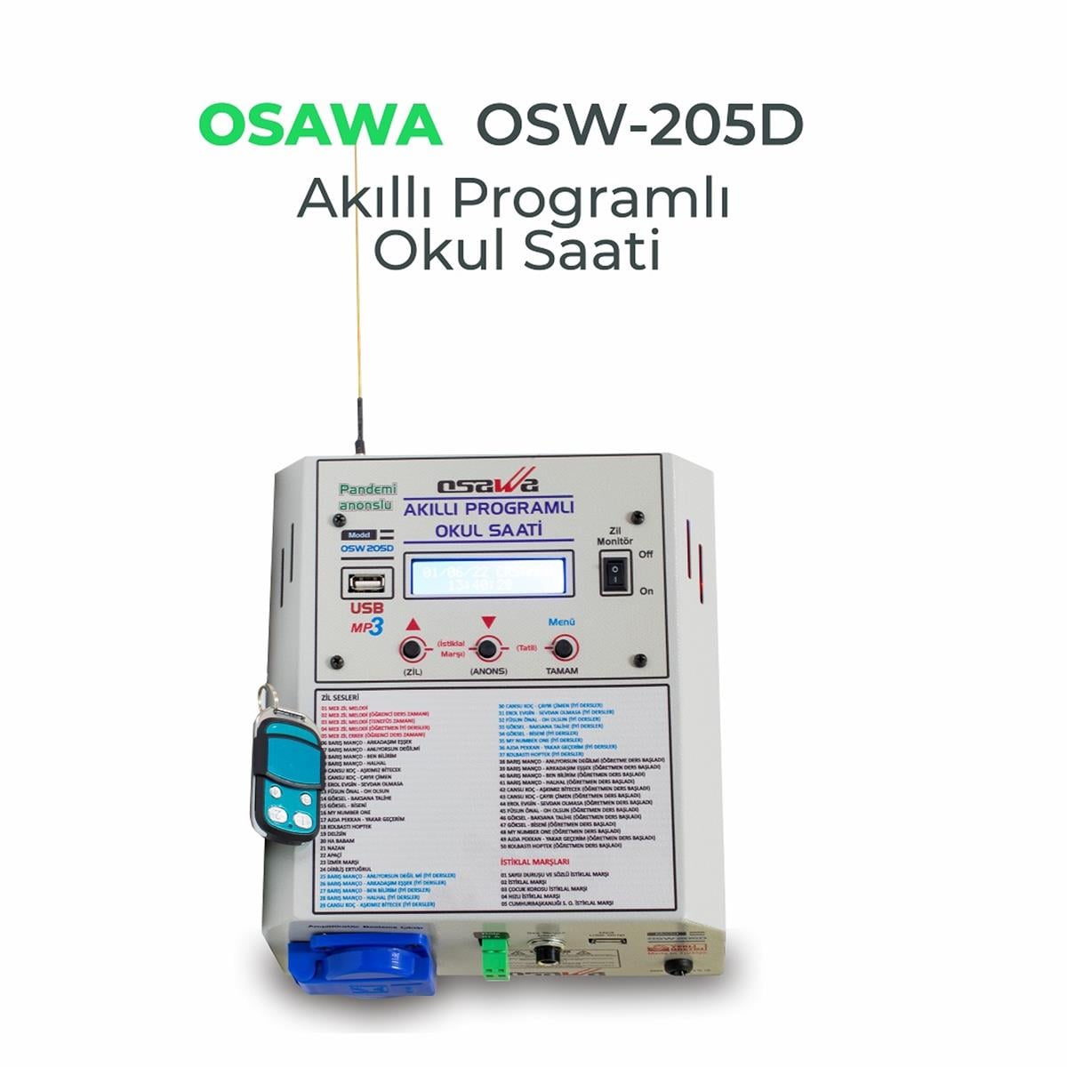 Osawa OSW-205 D Akıllı Okul Saati (Kumandalı)