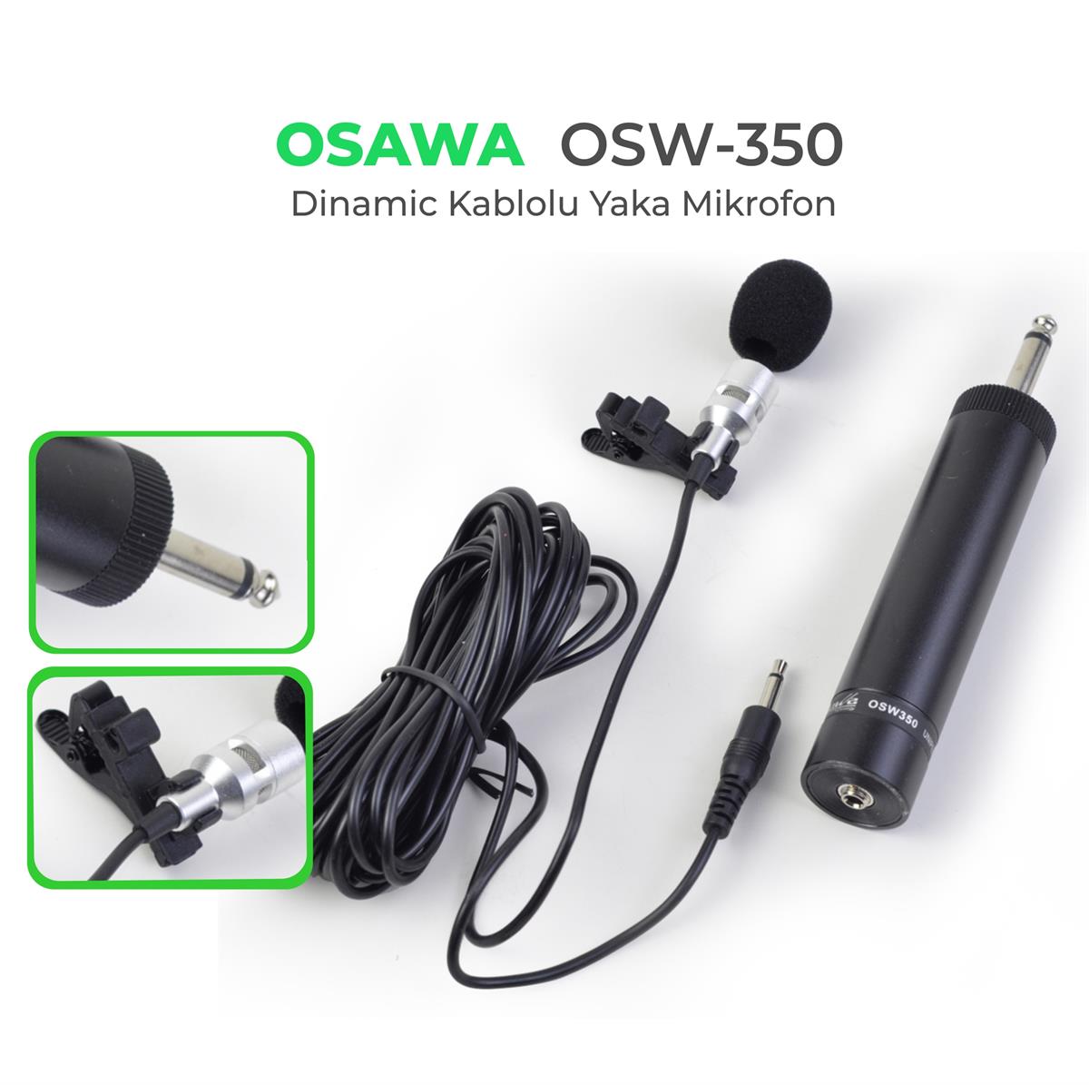 Osawa OSW–350 Kablolu Yaka Mikrofonu