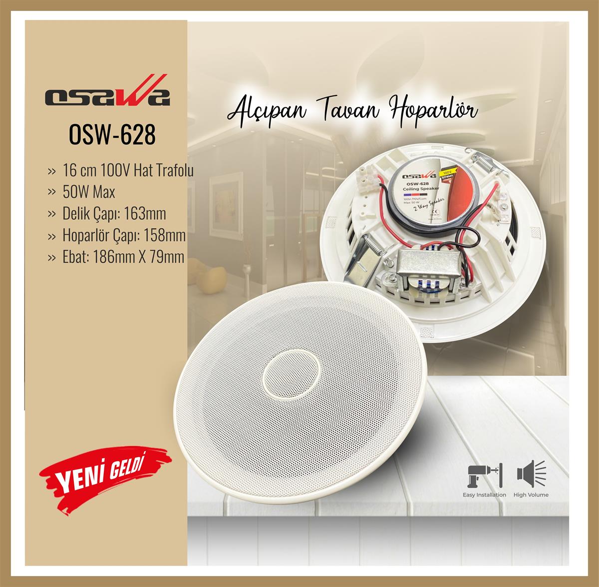 Osawa OSW–628 Alçıpan Hoparlör