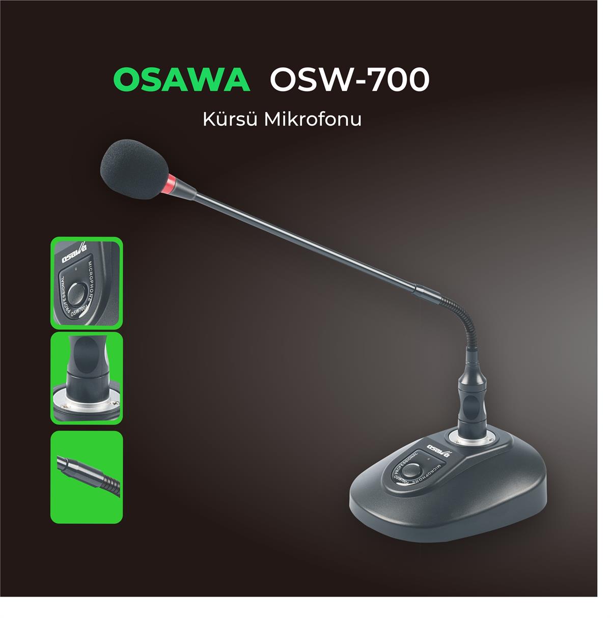 Osawa OSW–700 Kondansatörlü Kürsü Mikrofon