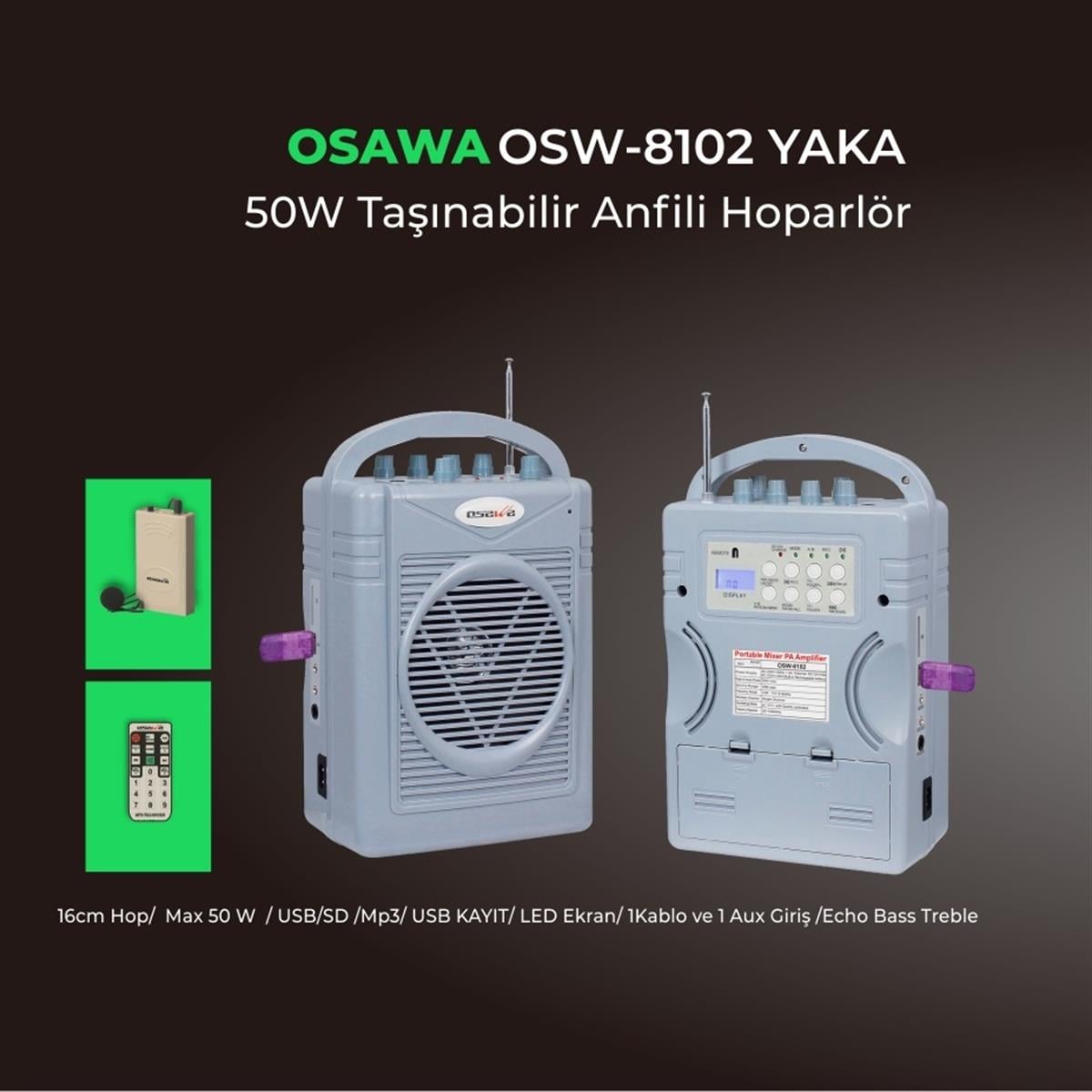 Osawa OSW–8102 Y Portatif Mixer Telsiz Anfi Yaka