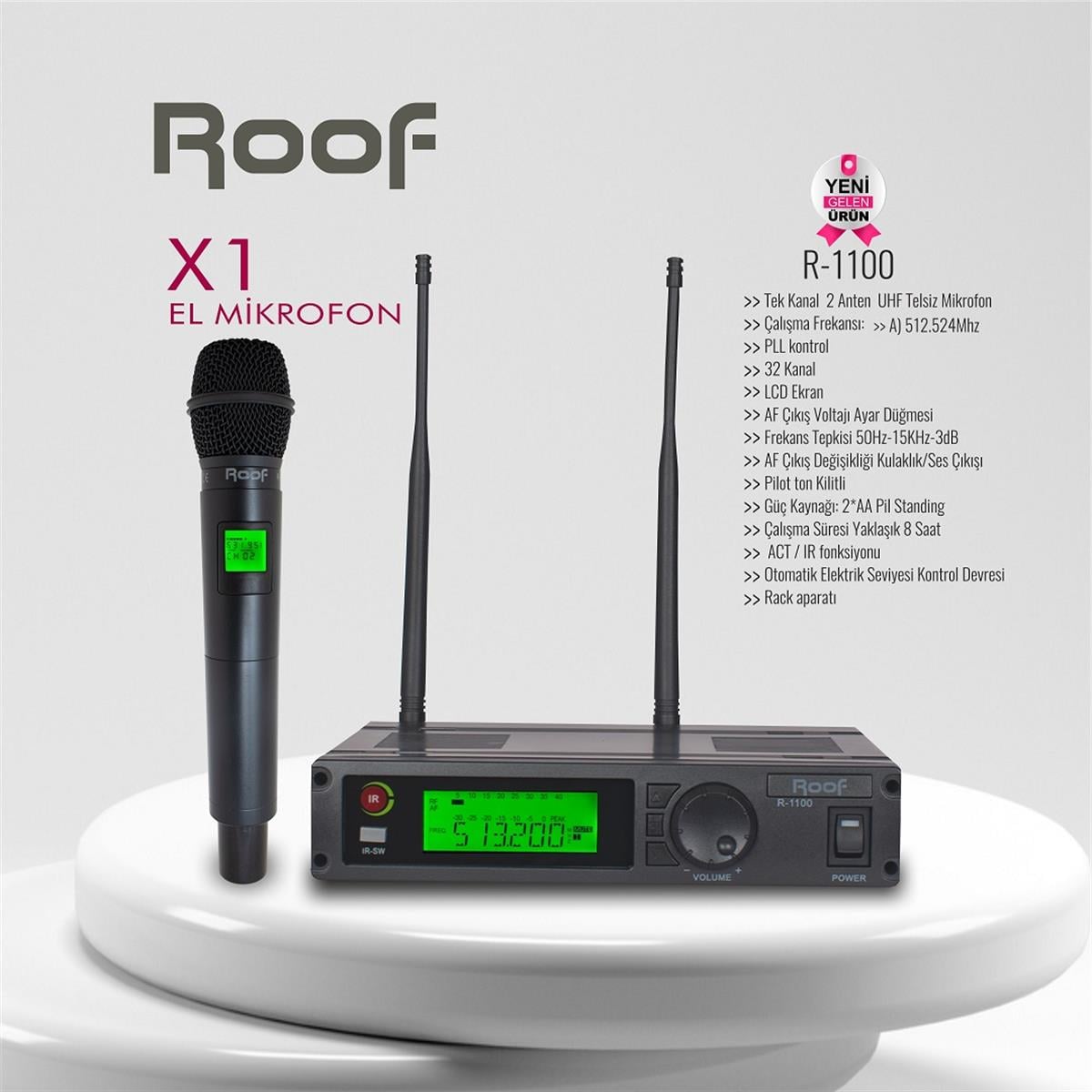 Roof R–1100 E  Tek El Telsiz Mikrofon Seti 