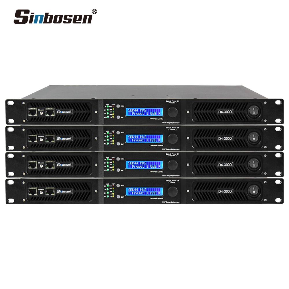Sinbosen D4-3000 Profesyonel Hat Trafolu DSP 4 Kanallı Dijital Amplifikatör Amfi