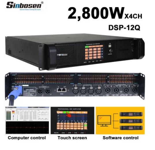 Sinbosen DSP12000Q 4 Kanal Subwoofer Digital DSP Yüksek Kaliteli Power Amplifier Amplifikatör