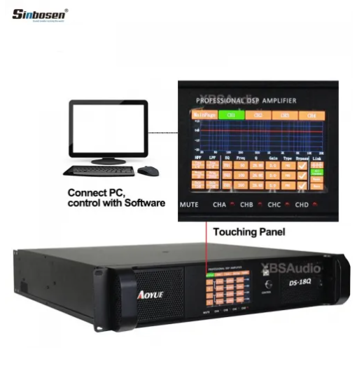 Sinbosen DSP18000Q 4 Kanal Digital DSP Yüksek Kaliteli Power Amplifier Amplifikatör