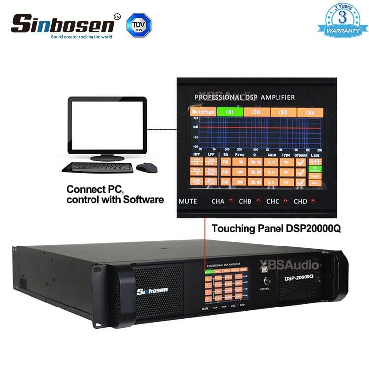 Sinbosen DSP20000Q 4 Kanal Subwoofer Digital DSP Yüksek Kaliteli Power Amplifier Amplifikatör