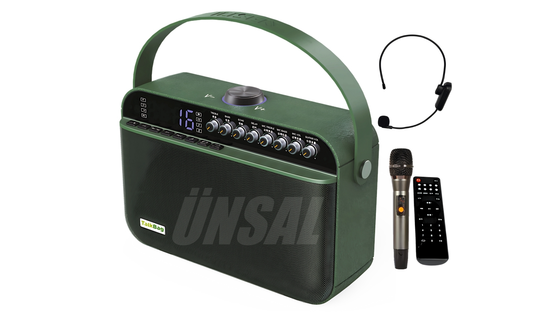 Talk Bag TB-100G Taşınabilir Şarjlı Bluetooth Hoparlör | El ve Kafa Tipi Mikrofonlu