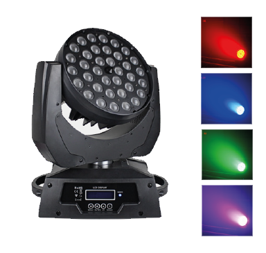 Wieder WR-3610RGB LED WASH MOVING HEAD LIGHT WITH ZOOM