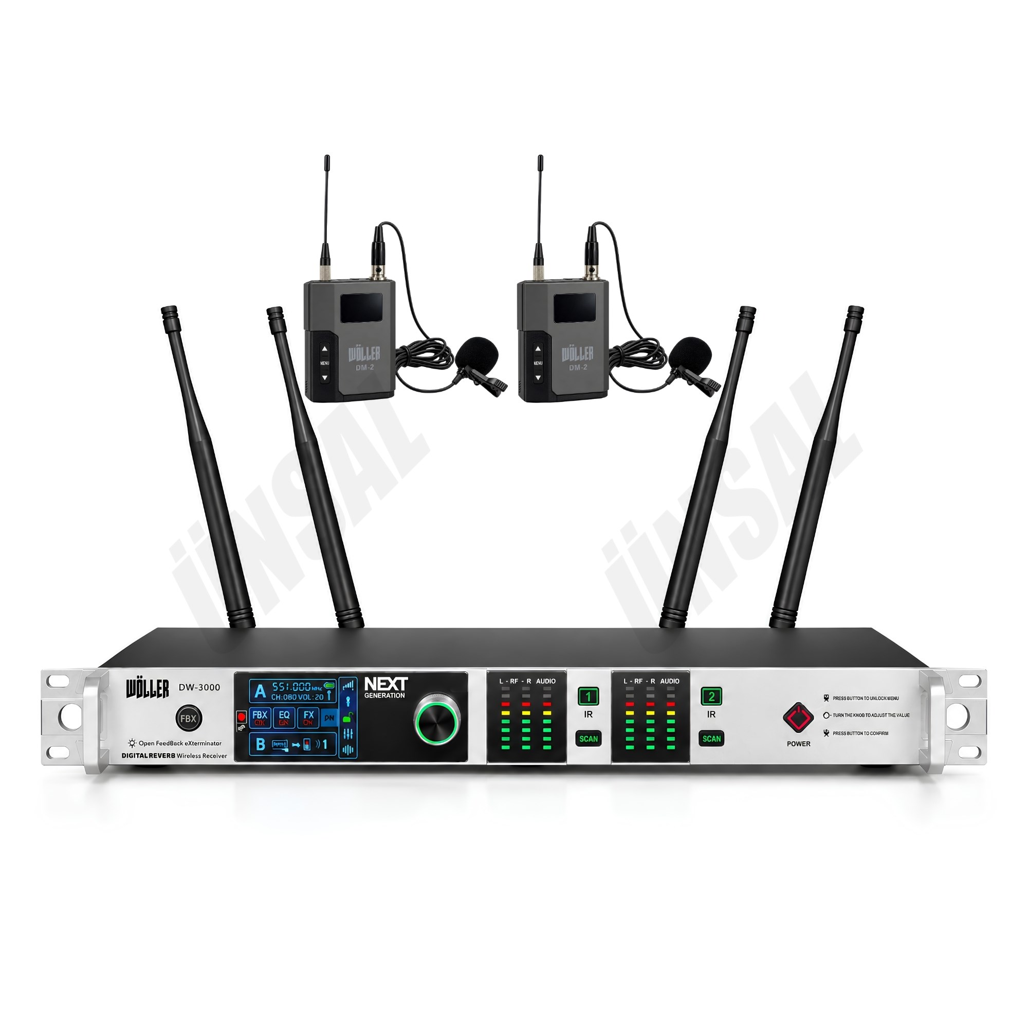 Wöller DW-3000YY İkili Yaka Tipi Kablosuz Mikrofon Seti