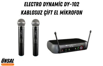 Electro Dynamic DY-102 Kablosuz Çift El Mikrofon