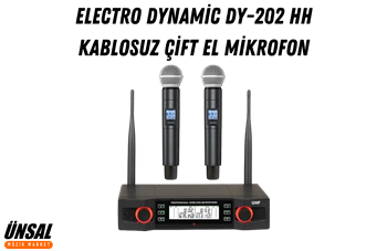 Electro Dynamic DY-202 Kablosuz Çift El Mikrofon