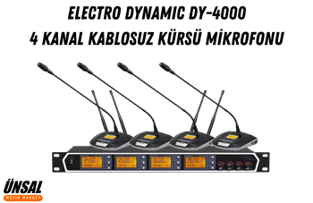 Electro Dynamic DY-4000 4 Kanal Kablosuz Kürsü Mikrofonu