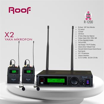Roof R-1200 Kablosuz Çift El Mikrofon