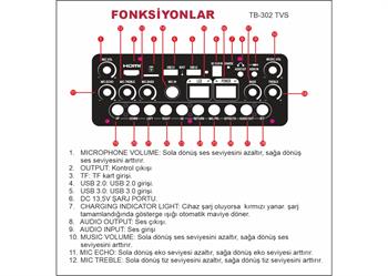 Talk Bag TB-302 Taşınabilir Şarjlı Bluetooth Hoparlör