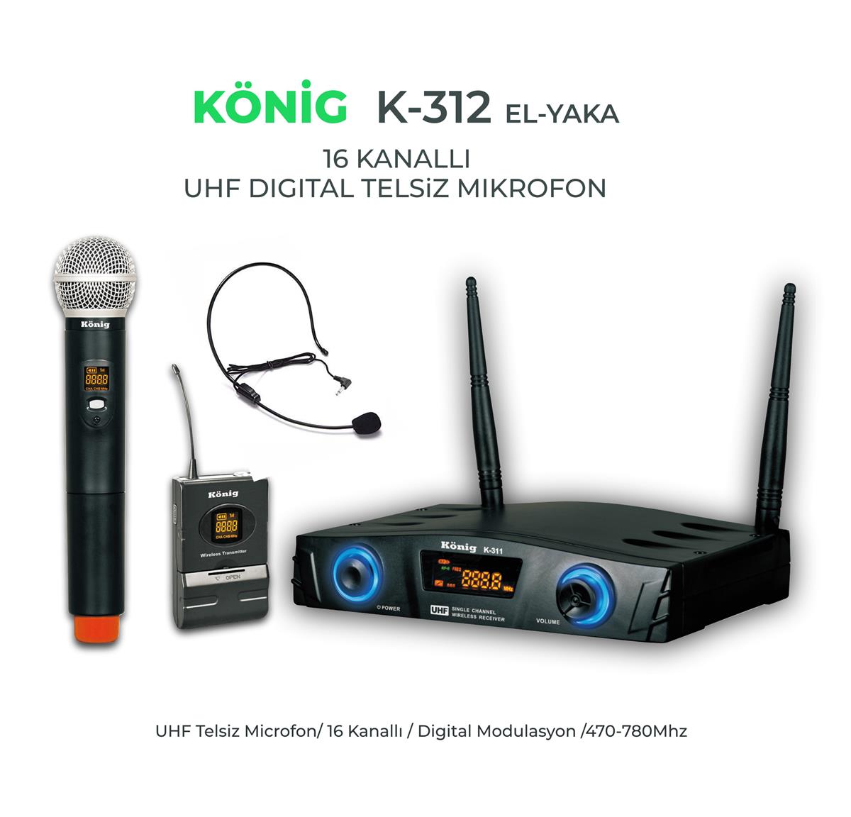 König K–312 EY Telsiz Mikrofon