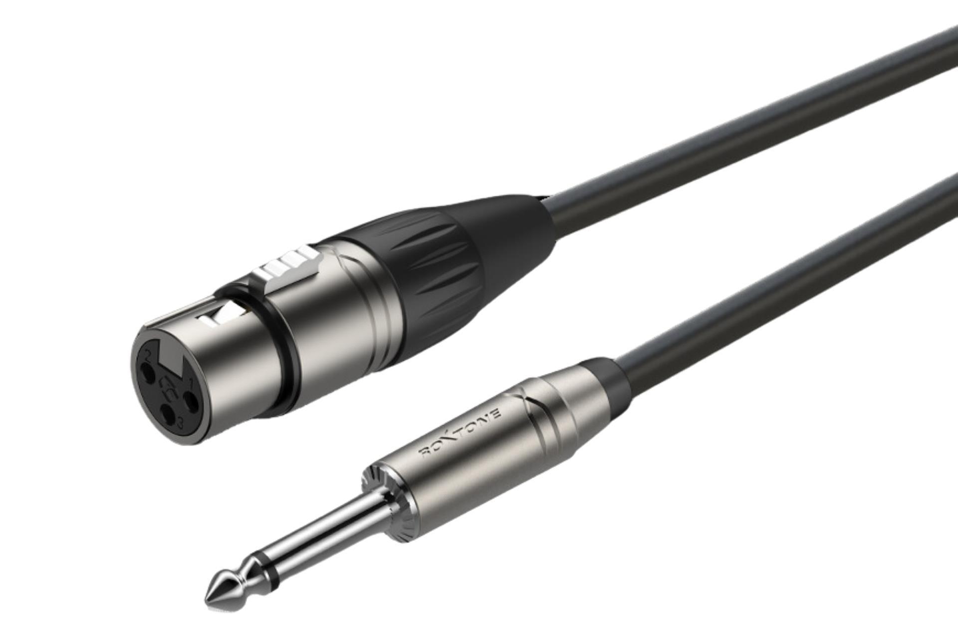 Roxtone RX-K12203 XLR Dişi - 6,3 mm Mono Jak Sinyal Kablosu 3 Metre