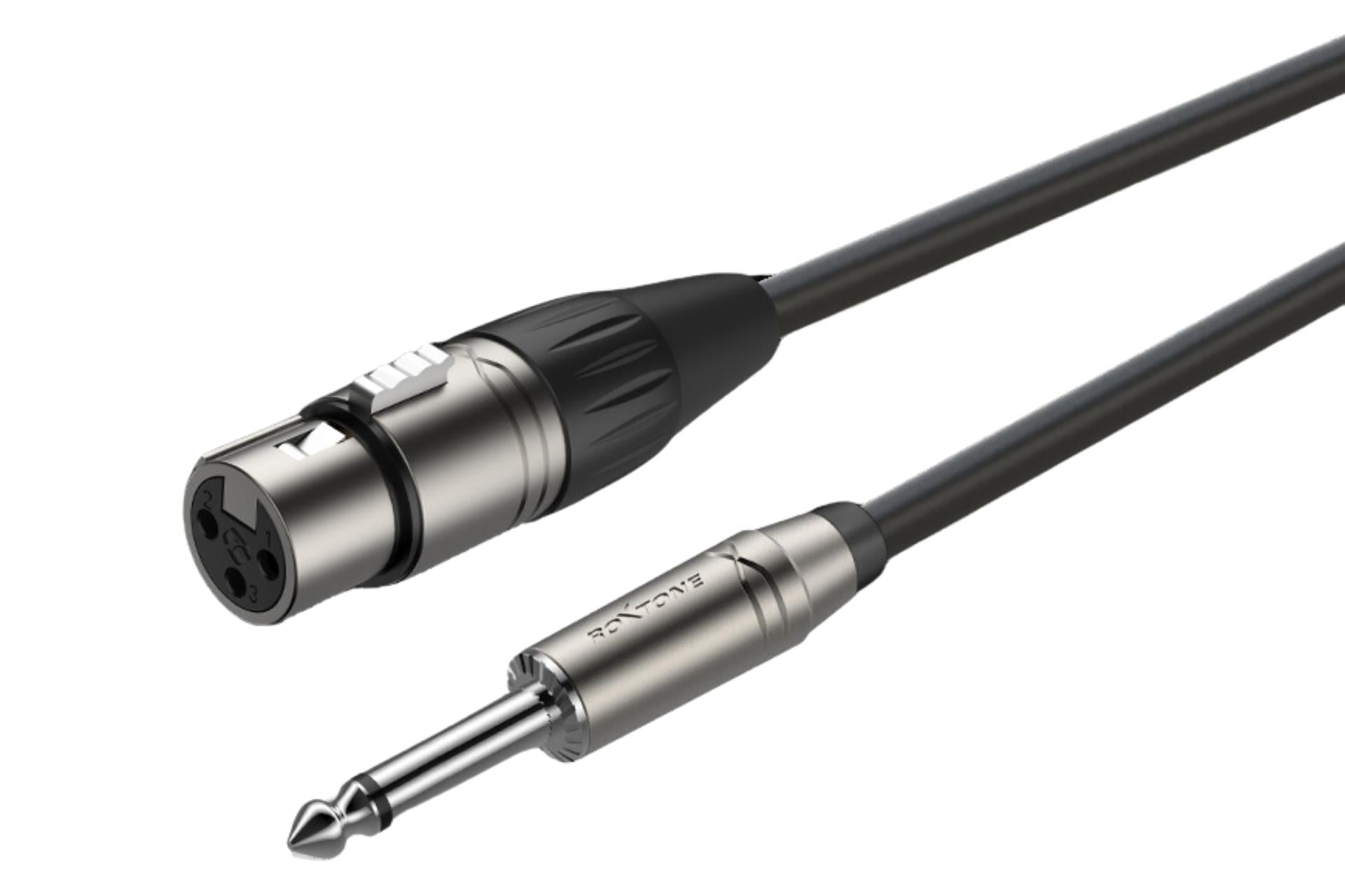 Roxtone RX-K12203 XLR Dişi - 6,3 mm Mono Jak Sinyal Kablosu 3 Metre