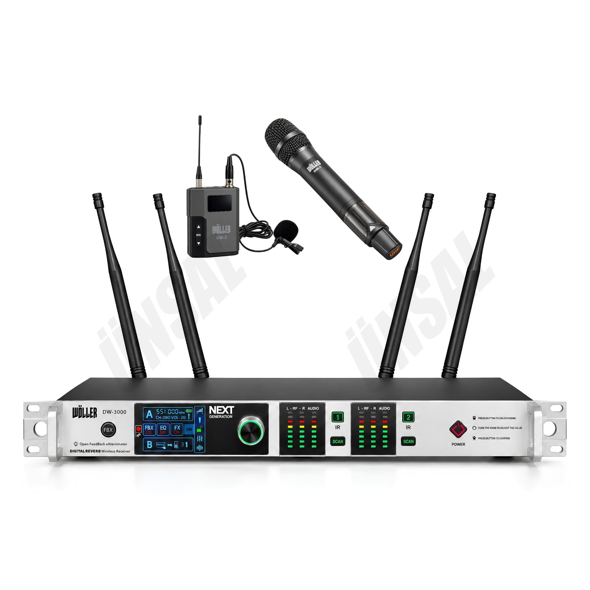 Wöller DW-3000EY El Ve Yaka Tipi Kablosuz Mikrofon Seti