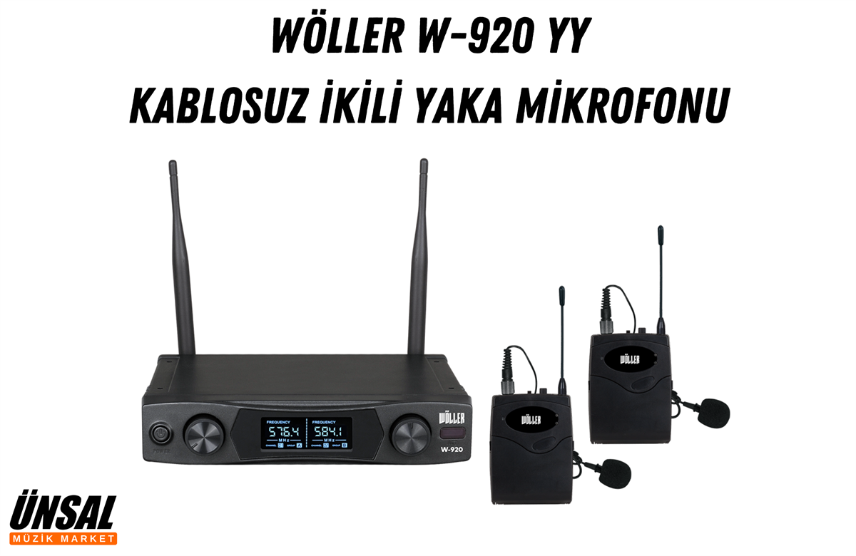 Wöller W-920 YY Kablosuz İkili Yaka Mikrofonu