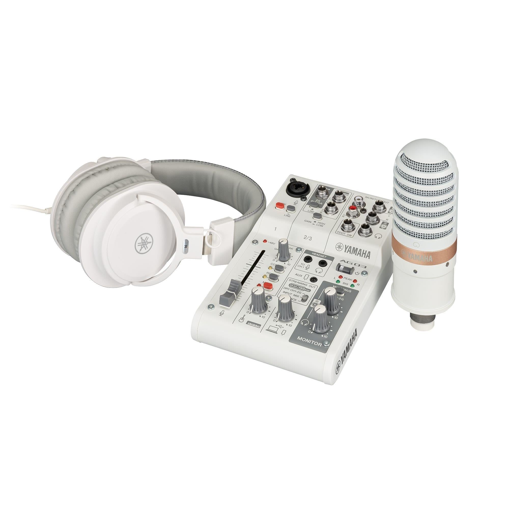 Yamaha AG03MK2 W LSPK Canlı Yayın ve Kayıt Paketi (Beyaz)