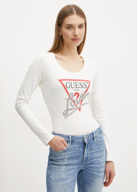 Love Taş Ve Baskı Detaylı İnce Kadın Sweatshırt - CREAM WHITE