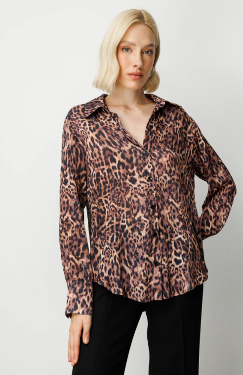 Saten Çizgili Gömlek - LEOPAR