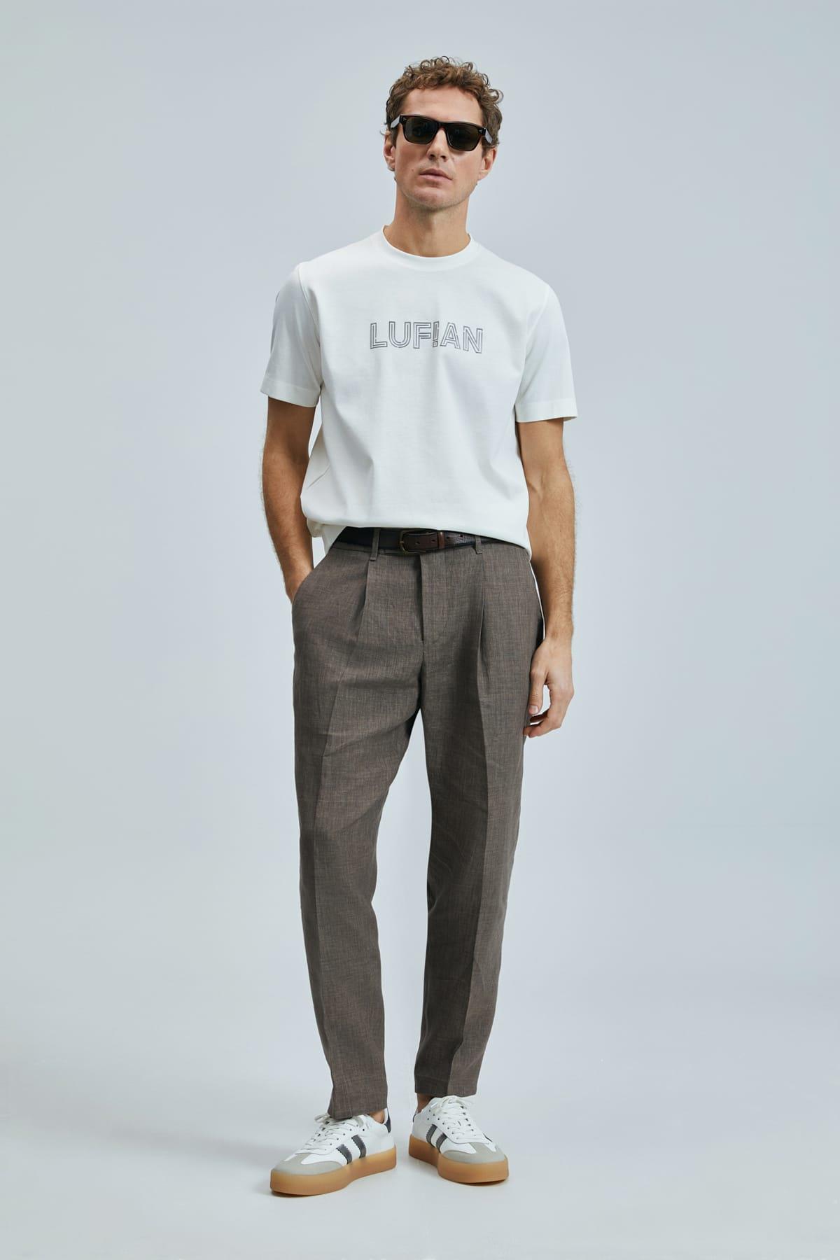 THINK Modern Grafik Tişört - KIRIK BEYAZ