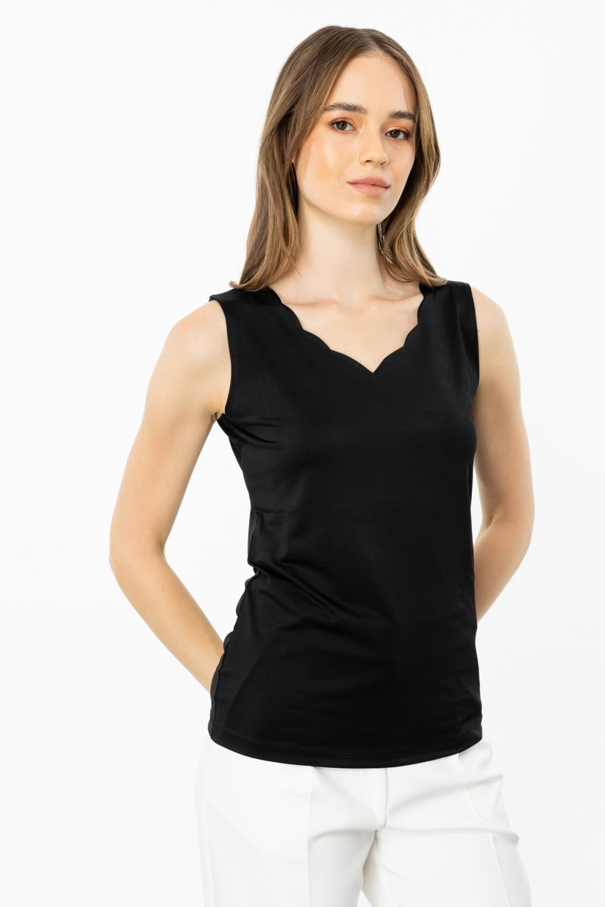 Dilim Yaka Basic Atlet - SİYAH