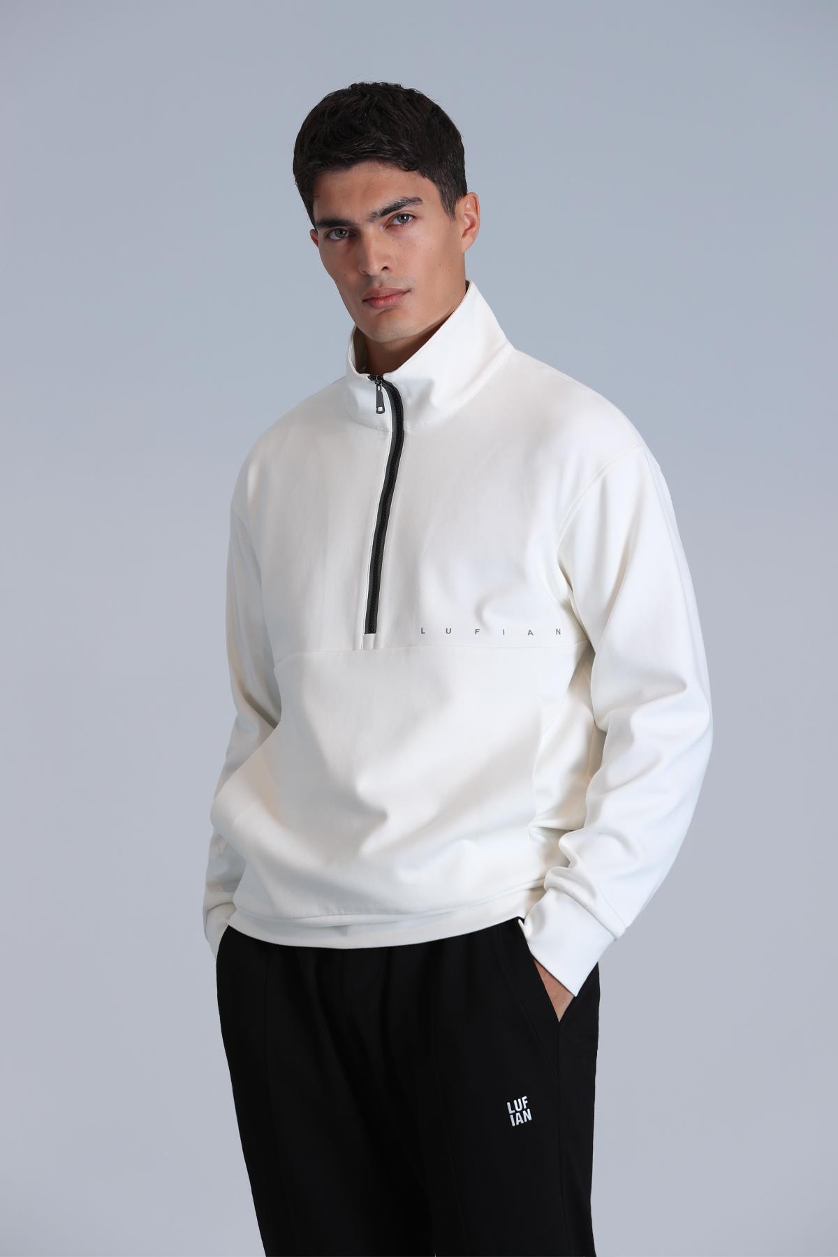 HOME Erkek Sweat Shırt - KIRIK BEYAZ
