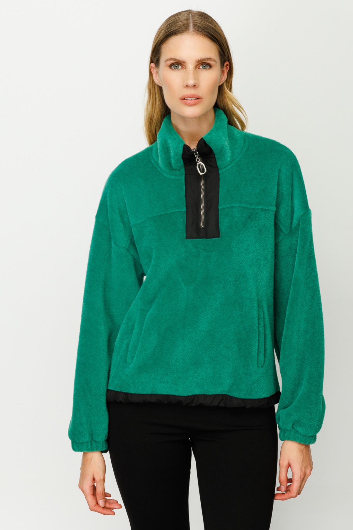 Peluş Kumaş Sweat - YEŞİL