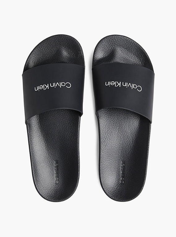 POOL SLIDE RUBBER MEN'S SLIPPERS - BLACK