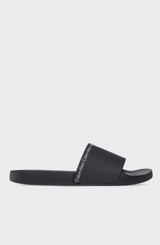 POOL SLIDE RUBBER MEN'S SLIPPERS - BLACK