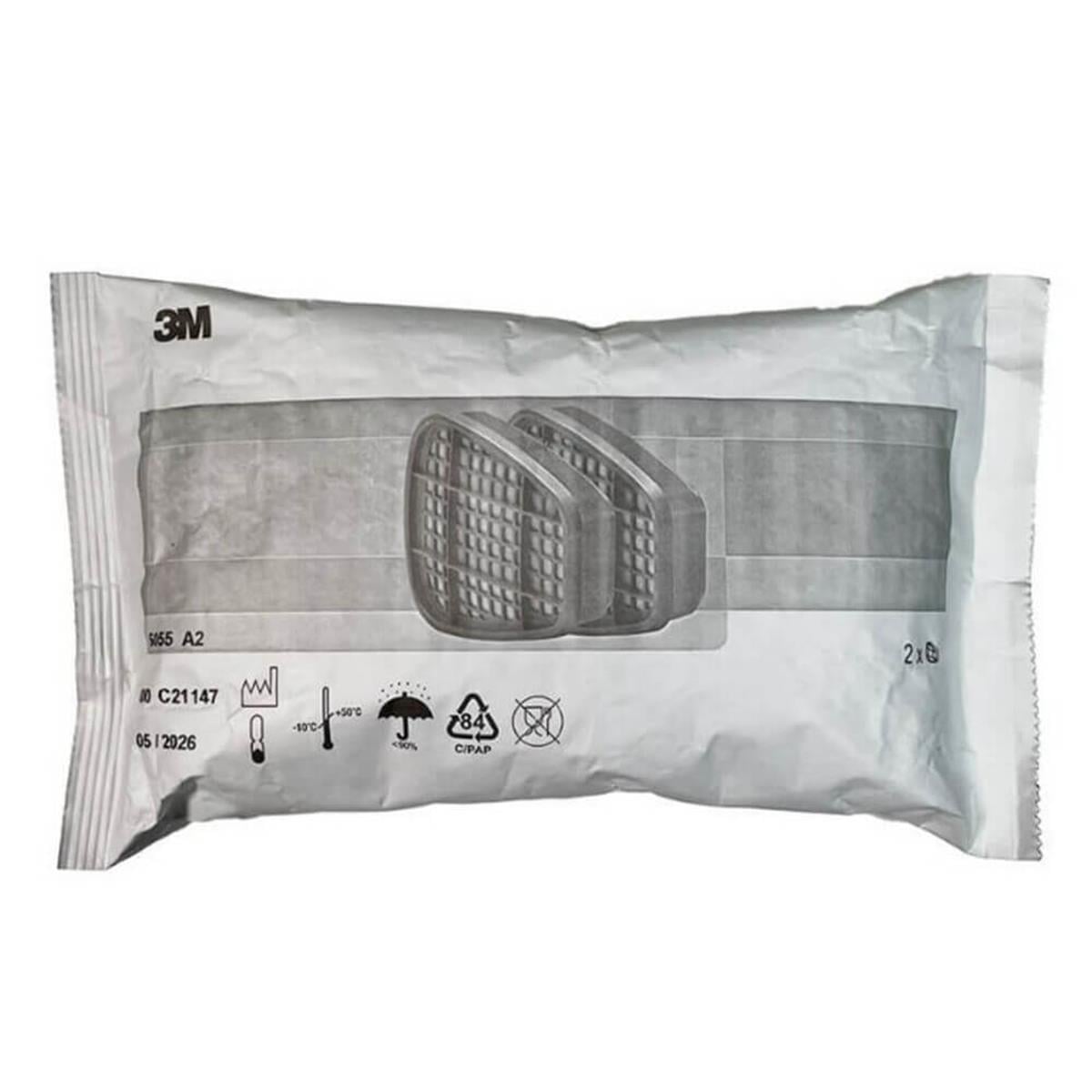 3M™ 6055 A2 Gaz Ve Buhar Maske Filtresi - 1 Çift