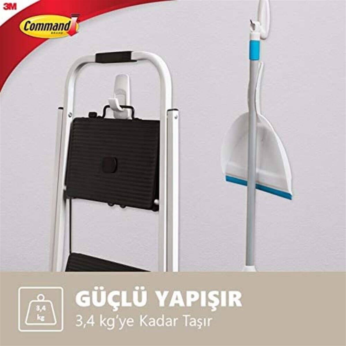 3M™ Command™ 17004-CIS Büyük Boy Jumbo Askı, Max 3,4 kg (1 Askı + 4 Büyük Boy Cırt Bant)