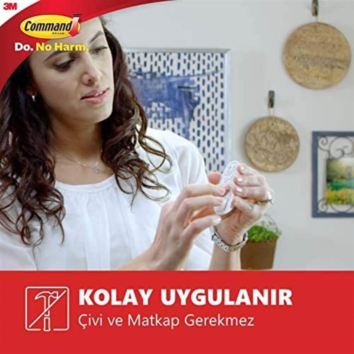 3M™ Command™ 17021P-CEE Orta Boy Yedek Bant, Max 1,3 kg (9 Orta Boy Cırt Bant)