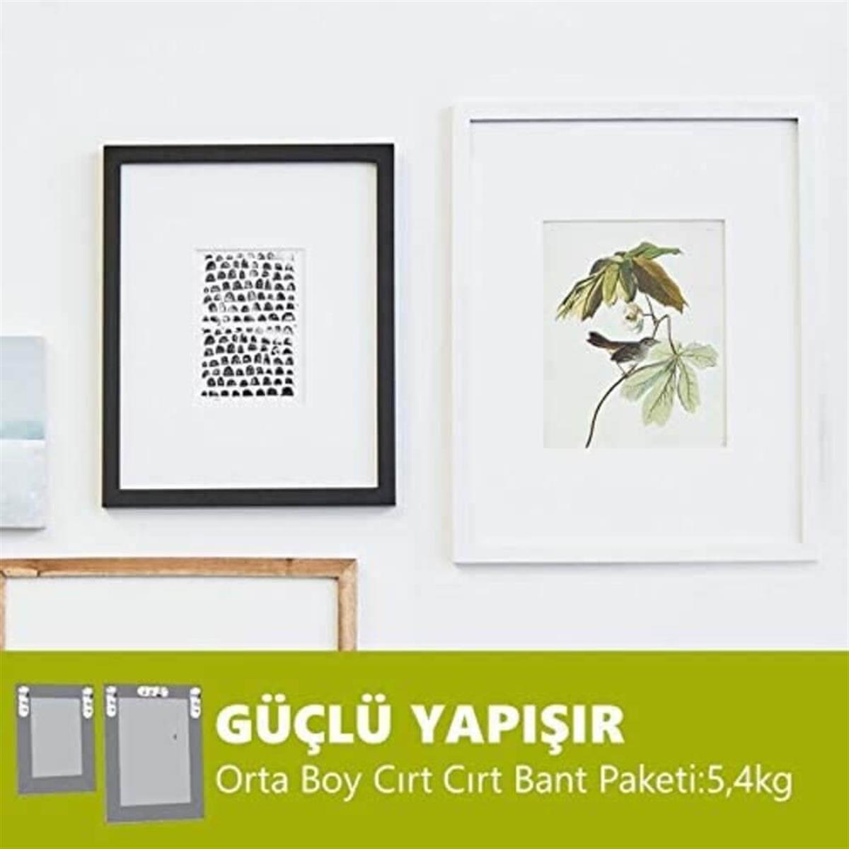 3M™ Command™ 17201-CIS Orta Boy Cırt Cırt Bant, Max 5,4 kg (4 Set Orta Boy Cırt Bant)